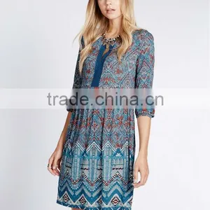 Abstract Print Fit & Flare Dress thumbnail-1