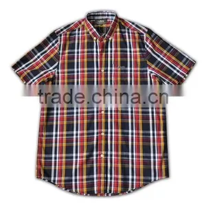 2015 Hot Sell Wholesale High Quality Red and Black Color Flannel Shirts Men thumbnail-5
