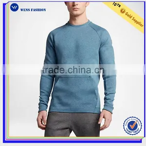 Custom Sportswear Modern Neck Kangaroo Pocket Fleece Sweatshirt Men thumbnail-1