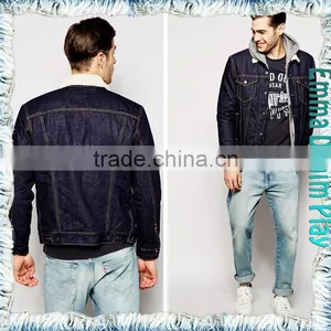 Casual MenS Spring/Autumn Hat Single-Breasted Lapel Indigo Jackets thumbnail-3