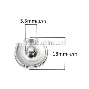 18mm Glass Fit Snap Button Bracelets Round Silver Tone At Random Girl Pattern thumbnail-2