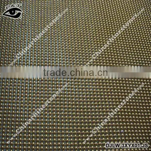 Iron on Metal Mesh Round Dome 3mm Gold for Clothing Shoes thumbnail-1