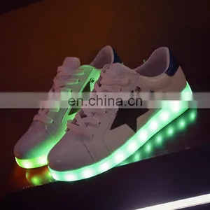 Unisex Flat Sports Luminous Dancing Night Running Couple Sneakers LED Light Shoes thumbnail-1