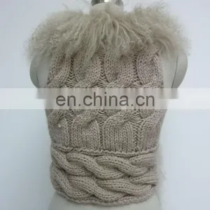 2013 Fashion New Women's Tibet Fur Kniting Wool Vest thumbnail-3