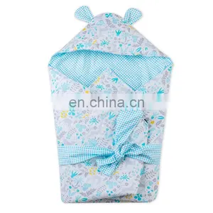 Unisex Baby Receiving Blanket Custom LOGO Newborns Swaddle Wrap Set thumbnail-2