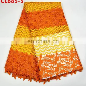 Heavy Cotton Lace Fabrics African Water Soluble Fabric Beauty Guipure Cord Lace Fabric Cotton/Nylon thumbnail-5