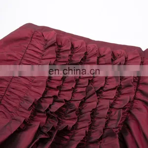 Belle Poque Steampunk Retro Victorian Punk Cincher Wine Red Lace up Long Ruffle Open Pencil Skirt BP000206-3 thumbnail-4