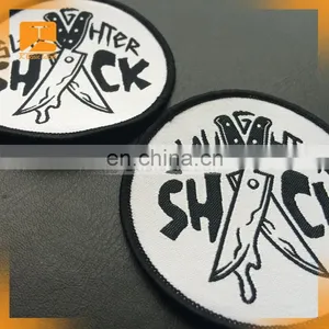 Woven Label / Laser Cut Woven Iron on Patch / Custom Woven Badge for Garment Accessory thumbnail-1