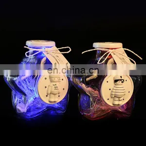 Fancy Big Star Shaped Wishing Glass Bottle Light Lucky Star Glass Bottle With Paper for Gift thumbnail-3