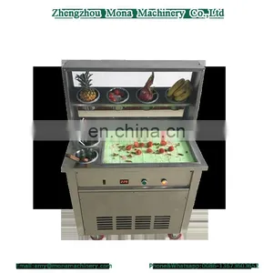 Widely Welcome Double 50cm Round Pans With 10 Cooling Barrels/tanks Thai Fried Ice Cream Machine for Sale thumbnail-1
