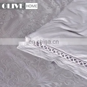 Made In China Home Textile New Luxury Pure Cotton 4 PCS Quilt Set Bed Sheet Cover Sets Jacquard Comforter Lace Bedding Set thumbnail-4
