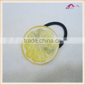 Yiwu Wholesaler Teenager Fashion Young Plastic Lemon Elastic Hair Band Popular Elastic Hair Band thumbnail-1