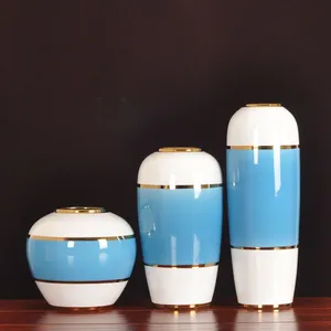 New Chinese Modern Simple Fashion Creative Green Purple Blue Ceramic Vase For Hotel Decor thumbnail-3