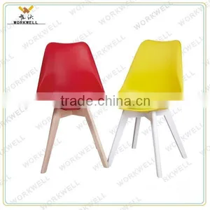 Workwell Wholesale Colorful ABS Bar Stool With Wooden Legs Kw-B2055b thumbnail-1