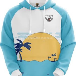Customized Sublimation Hoodie With Sea and Sun Pattern thumbnail-1