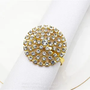 Gold Silver Crystal Rhinestone Napkin Rings Holder for Mother's Day thumbnail-2