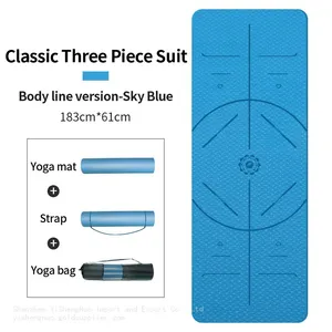 Multiple Colors Eco-Friendly Non-Slip TPE Yoga Mat for Pilates thumbnail-1