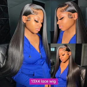 200% Straight Transparent Human Hair Wig 13x6 Lace Front Wigs 13x4 Lace Frontal Wig 5x5 Glueless Preplucked Wigs thumbnail-2