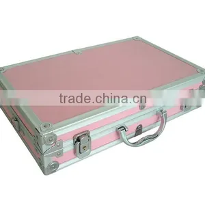 Pink Aluminum Briefcase Storgae Tool Box thumbnail-1