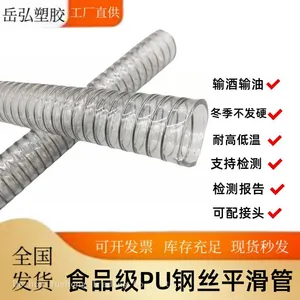 Food-grade Transparent PU Plastic-reinforced Spiral Tube, Smooth Tube for Powder Conveying, Red Wine Conveying Tube thumbnail-2