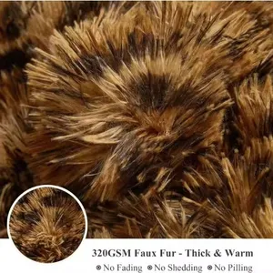 Luxury Faux Fur Leopard Print Blanket, Cheetah Print Fluffy Blanket Throw Cute Furry Animal Throw Fuzzy Blanket for Sofa Bed thumbnail-2