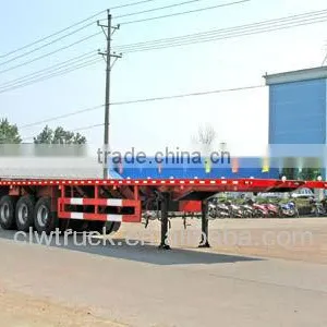 Tri-axle Flatbed Semi Trailer,container Semi Trailer thumbnail-1