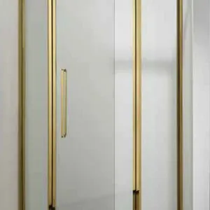 Sunfree TA909 Diamond Shape Sliding Shower Enclosure Luxury Gold Aluminum Frame Tempered Glass Shower Screen For Corner Luxury Bathroom thumbnail-1