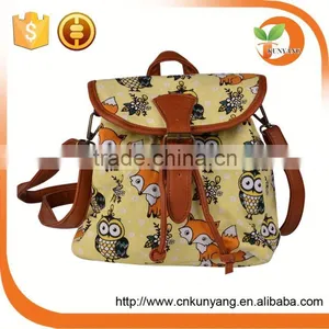 Custom Knapsack Canvas Laptop Backpack thumbnail-1