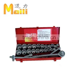 3/4"DR 27pcs Metal Case Box Socket Set 12PT thumbnail-2