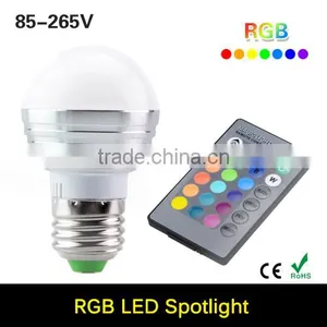 E27 RGB LED Lamp 16 Colors Changing Lampada Led Light Bulb 85-265V 110V 220V LED Spotlight Spot Light With Remote Control thumbnail-2