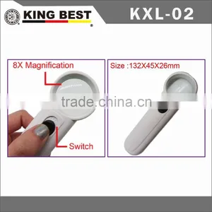 KING BEST 8X Led Light Gifts Magnifier Light Bright LED Cheap Non-slip Grip Magnifying Glass thumbnail-3