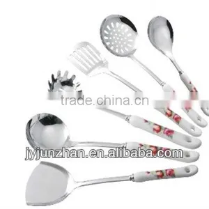 Stainless Kitchen Utensil Set Made in Jieyang Factory Directly With Ceramic Handle thumbnail-1