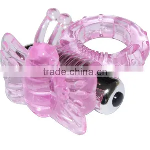 Butterfly Vibrating Electric Cock Ring , Ejaculation Delay Vibrating Ring thumbnail-1