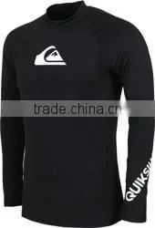 92% Polyester 8% Spandex (Lycra) Full Sleeves Black Compression Shirt / Rash Guard With Printing at Front and Sleeves thumbnail-1