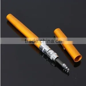Golden Vara De Pesca Mini Aluminum Pocket Pen Fishing Rod Pole + Reel Sea Fishing Rods Tackle Tool thumbnail-4