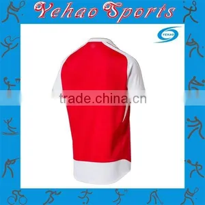 Red White Soccer Jersey With a Button thumbnail-2