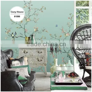 Expensive Printing Special Effect Wallpaper, Traditional Bird Wallcovering for Home , Deco Wall Sticker Corparation thumbnail-1