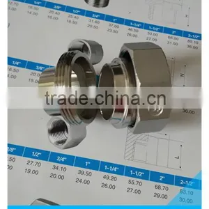 316 Stainless Steel Coupling Union, Weld to Weld,Taper Seat thumbnail-1