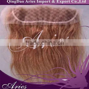 Virgin Brazilian Remy Human Hair Lace Frontal Wavy Bleached Knots Top Closure Piece thumbnail-1