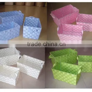 Plastic Woven Straps Baskets, Set of 4 thumbnail-4
