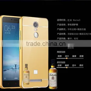 Luxury Mirror Cover Metal Aluminum Bumper Phone Case For Xiaomi For Redmi Note 3 thumbnail-1