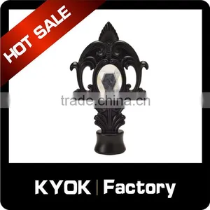 KYOK Wrought Iron Curtain Rod Finials,chrome Curtain Rod Finials,colored Glass Finials thumbnail-3