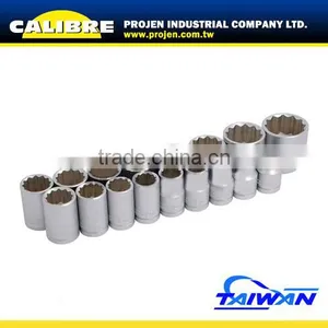 CALIBRE Regular Type 17pc 12pt 1/2"Dr Socket Set thumbnail-1
