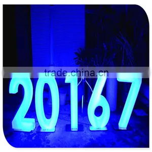 Colorful Front Lit Back Lit Light up Small LED Lighting Numbers Sign Made in China thumbnail-2