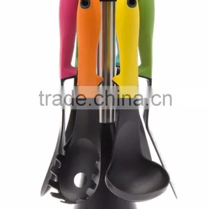 Food Grade 7 Piece Nylon Kitchen Utensil Set With Rotating Organizing Carousel Soft Handle thumbnail-3