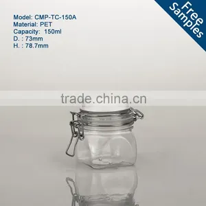 150g Thick and Heavy Popular Plastic Jars for Spices, Useful Airtight 150ml Clear Square Pet Plastic Kilner Jar thumbnail-1