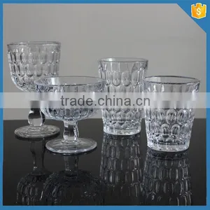 LXHY-T017 Clear Crystal Thumb Print Pattern Tumbler Glass Set thumbnail-5