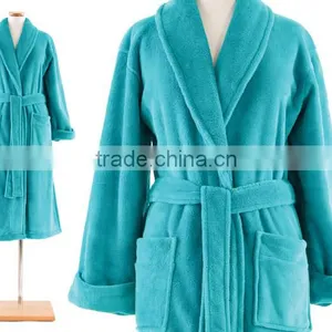100% Polyester Embroidery Coral Fleece Bath Robe thumbnail-2