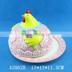 Lovely Cock Ceramic Kitchen Bread Plate thumbnail-4