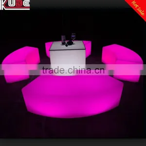 Party Used LED Light Curved Outdoor Bench With Remote Control thumbnail-2